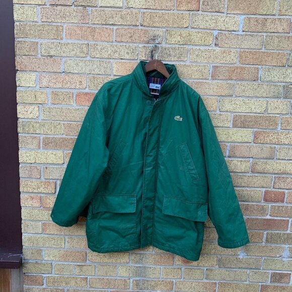 Vintage 1984 Lacoste Wool Lined Jacket Large Green - Picture 7 of 10
